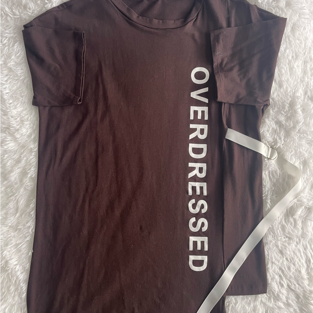 Fashion Nova “Overdressed” Tunic Top - Chocolate | S